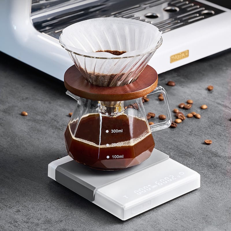 Електронна везна за кафе за ръчно приготвено еспресо, умна тъчскрийн таймер, портативна презареждаща се пластмасова везна