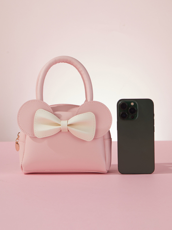 Gyerekeknek szóló PU anyagú pénztárca hercegnő és masni motívummal - vízálló, ultra könnyű, poliészter bélés