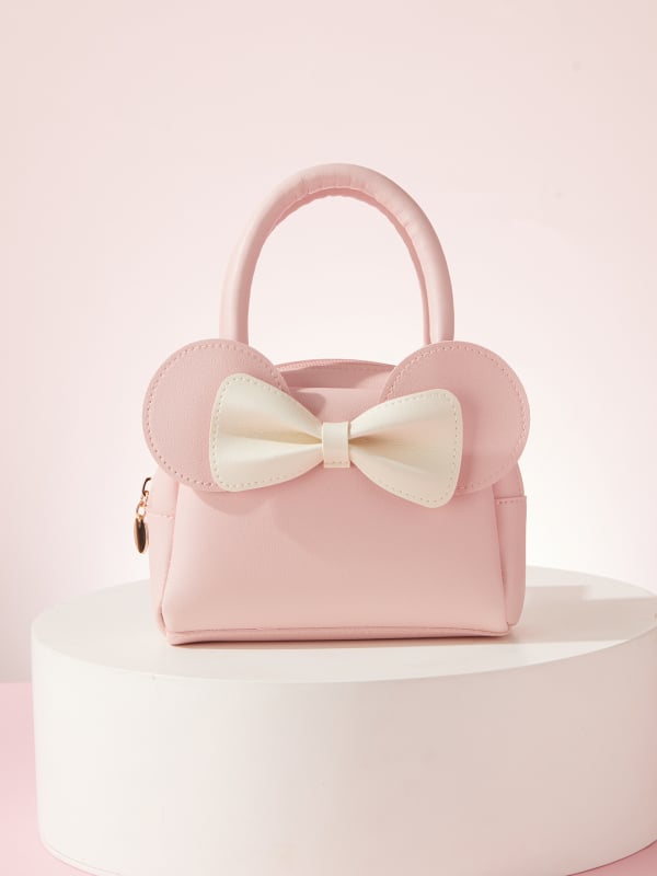 Gyerekeknek szóló PU anyagú pénztárca hercegnő és masni motívummal - vízálló, ultra könnyű, poliészter bélés