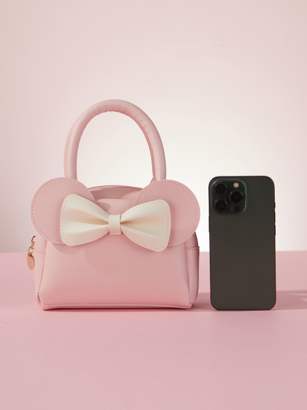 Gyerekeknek szóló PU anyagú pénztárca hercegnő és masni motívummal - vízálló, ultra könnyű, poliészter bélés