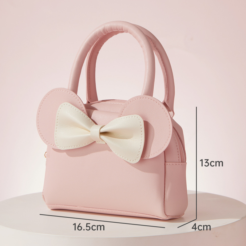 Gyerekeknek szóló PU anyagú pénztárca hercegnő és masni motívummal - vízálló, ultra könnyű, poliészter bélés