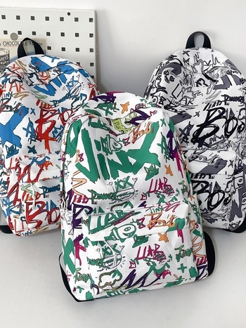Unisex nylon ruksak, studentski kampus stil, kapacitet 36–55 L, džep za 9-inčni laptop, uzorak slova