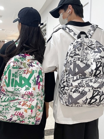 Unisex nylon ruksak, studentski kampus stil, kapacitet 36–55 L, džep za 9-inčni laptop, uzorak slova