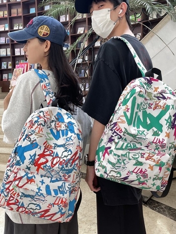 Unisex nylon ruksak, studentski kampus stil, kapacitet 36–55 L, džep za 9-inčni laptop, uzorak slova