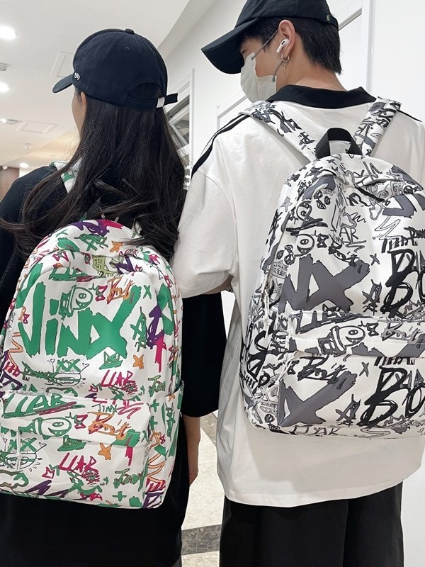 Unisex nylon ruksak, studentski kampus stil, kapacitet 36–55 L, džep za 9-inčni laptop, uzorak slova