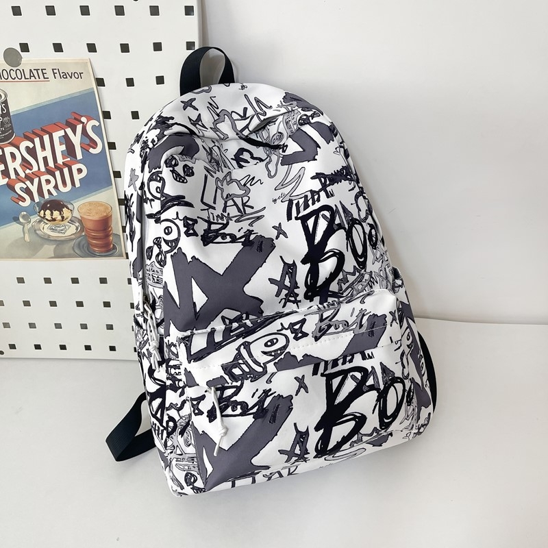 Unisex nylon ruksak, studentski kampus stil, kapacitet 36–55 L, džep za 9-inčni laptop, uzorak slova
