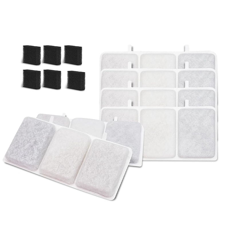 Αντικαταστάτης φίλτρου νερού Petory για γάτες και σκύλους — ενεργός άνθρακας και ρητίνη, φίλτρο από βαμβάκι 50 g, ατομικά συσκευασμένο, μη αποσπώμενο, μοντέλο Petory