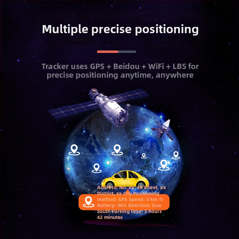 Автомобилен GPS тракер W07, 4G реално проследяване, GPS прецизност 5 м, множество алармени режими, 30-дневна литиева батерия, магнитно закрепване