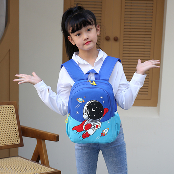 Ruksak za vrtić s karikaturnim dizajnom astronauta, lagan, Oxford materijal, prozračan, podstava od poliestera