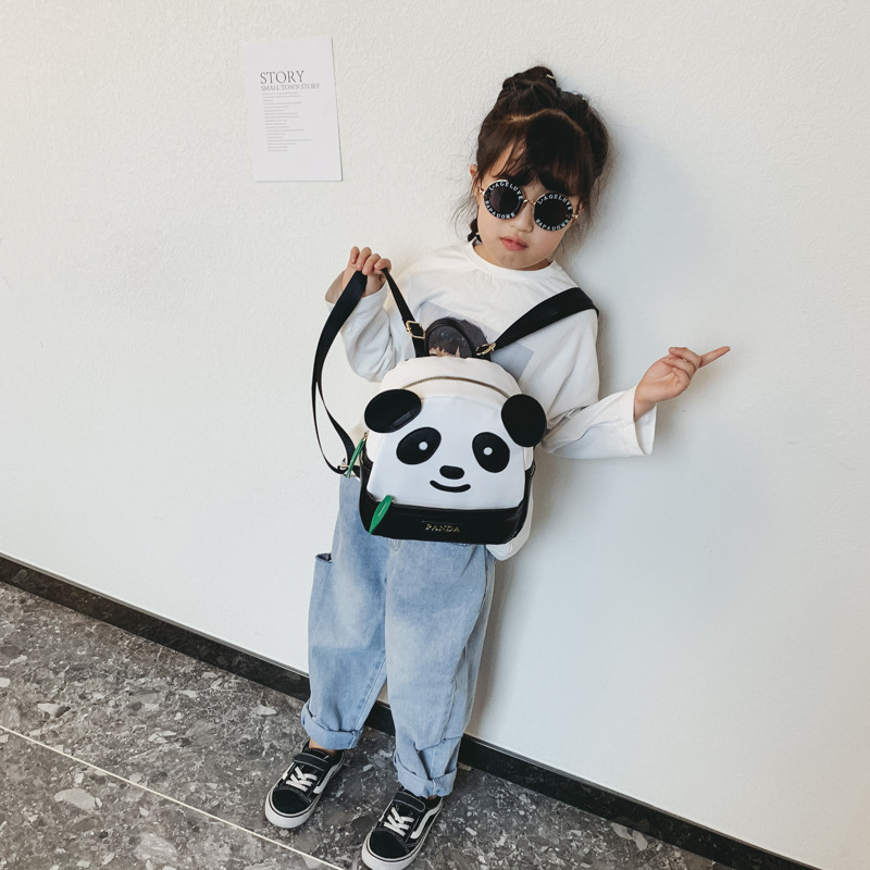 Dječji ruksak Panda od PU, unisex, podstava od poliestera, smanjuje opterećenje, moderan dizajn