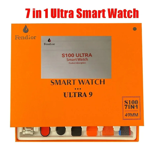 Pametni sat S100 Ultra s Bluetooth pozivima, 7-u-1 funkcija, veliki HD IPS zaslon, praćenje zdravlja (otkucaji srca, krvni tlak i saturacija krvi kisikom), praćenje sna