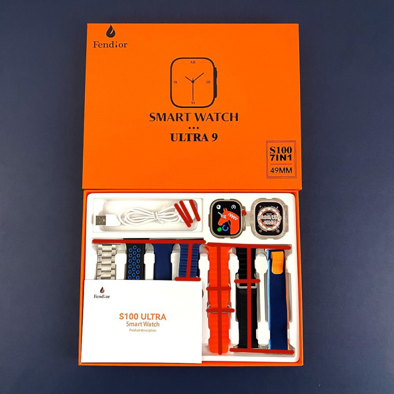 Pametni sat S100 Ultra s Bluetooth pozivima, 7-u-1 funkcija, veliki HD IPS zaslon, praćenje zdravlja (otkucaji srca, krvni tlak i saturacija krvi kisikom), praćenje sna