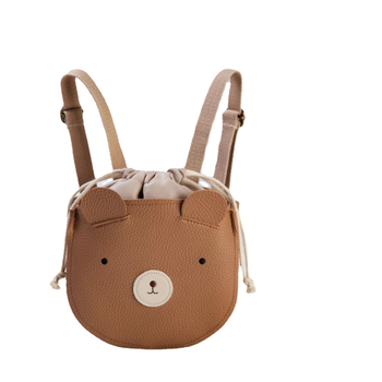 Unisex dječja torba s vezicama – dizajn medvjedić i zeko, PU koža, vodootporna i otporna na habanje, kompaktna za pohranu — Jin Yuna Children's Bag