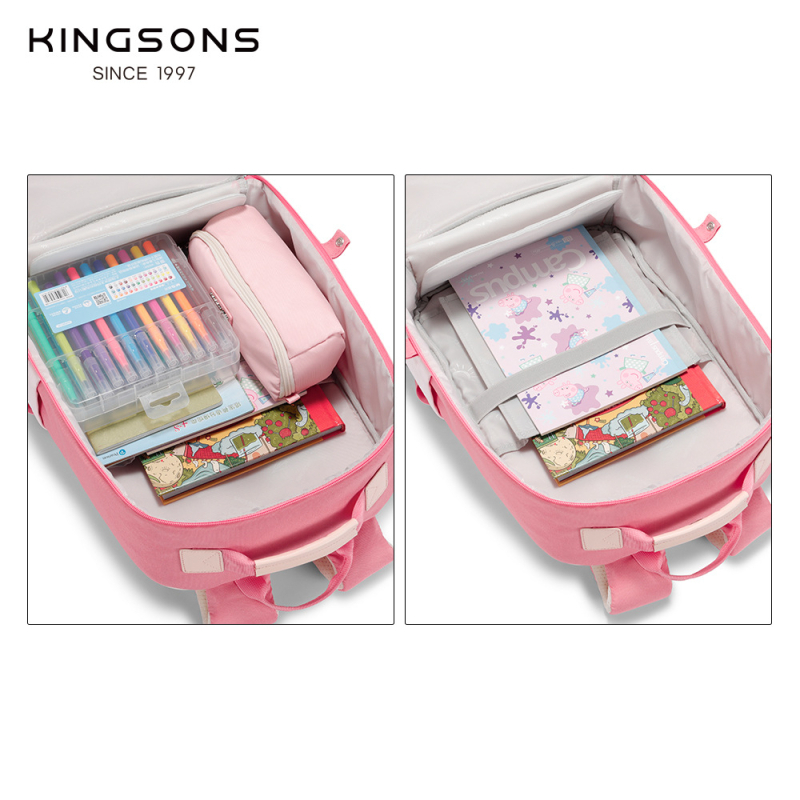 Kingsons Ultra-lagana školska torba s zaštitom kralježnice i jastučićima na ramenskim trakama, unisex, za 3. i 4. razred, cartoon stil