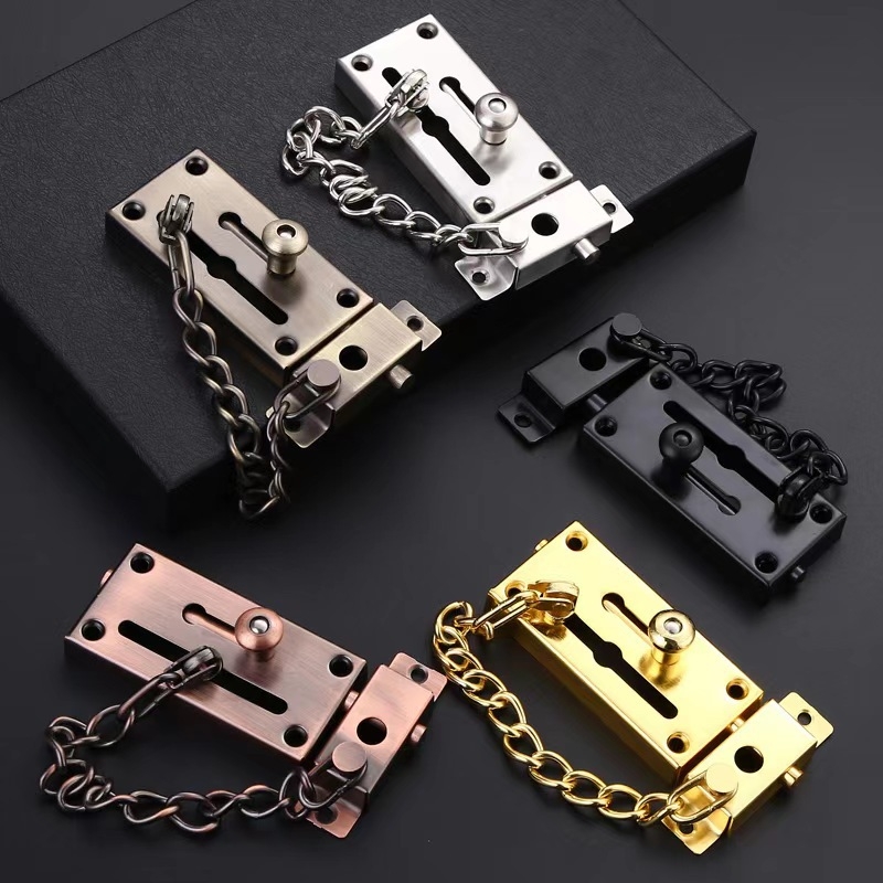 Latch with lock za vrata, površinski montiran, nehrđajući čelik, otporan na krađu, moderan minimalistički dizajn