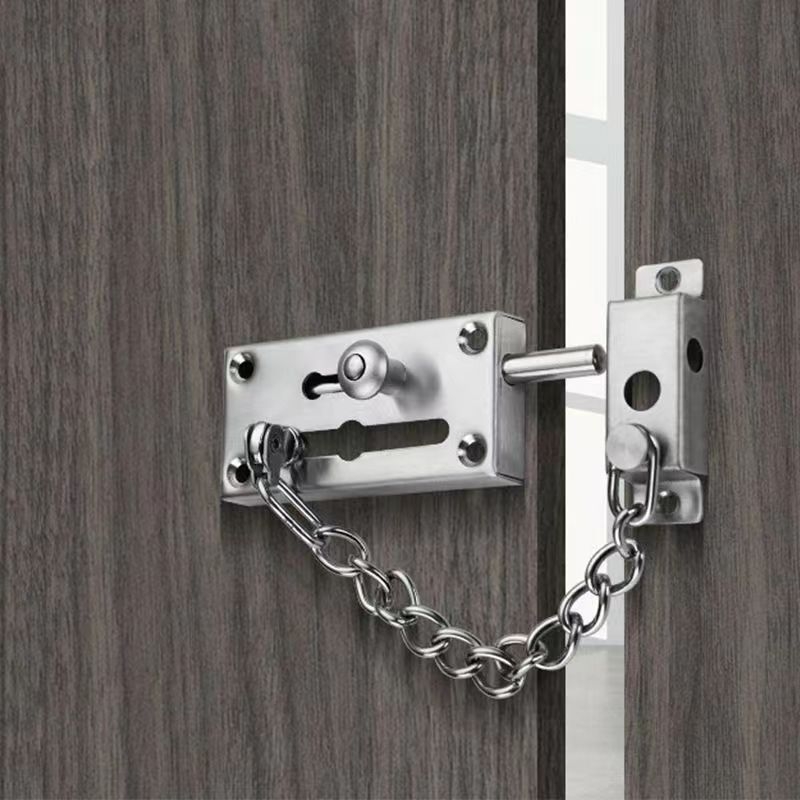 Latch with lock za vrata, površinski montiran, nehrđajući čelik, otporan na krađu, moderan minimalistički dizajn
