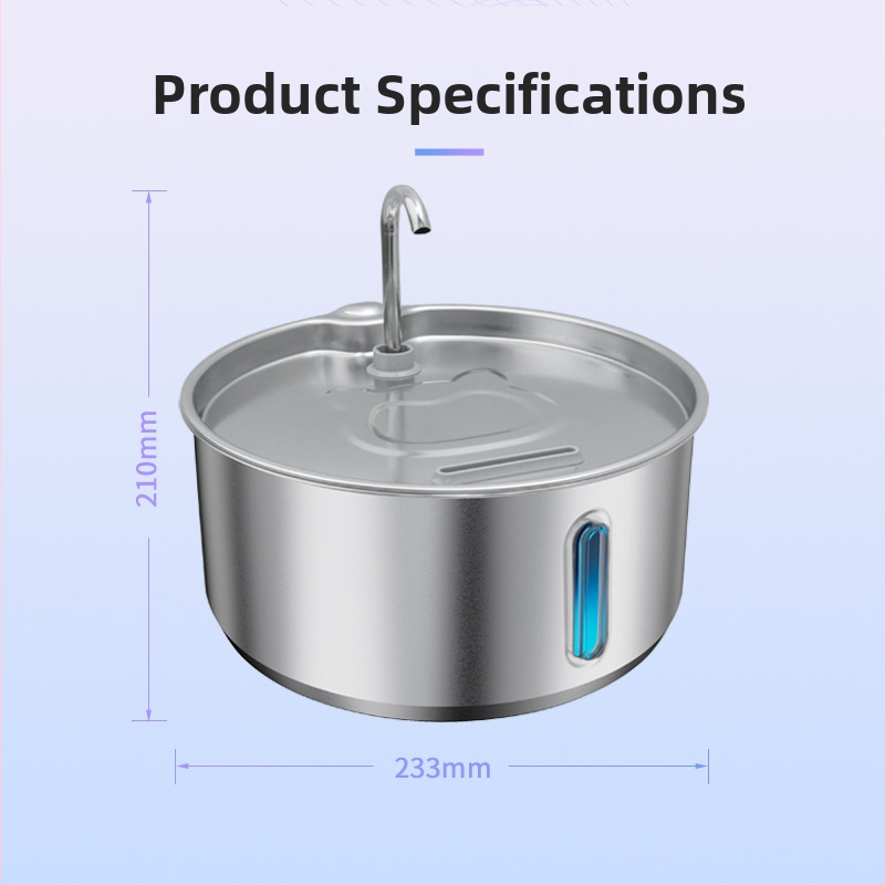 Kisállat-ivóvíz-adagoló 304 rozsdamentes acélból, leszerelhető, 4L kapacitás, macskák és kutyák számára