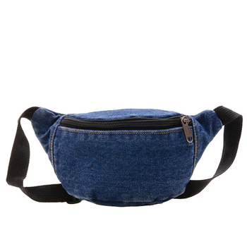 Dječja denim torba preko ramena - jedan remen, zatvarač, kapaciteta ispod 10 L, podstava poliester