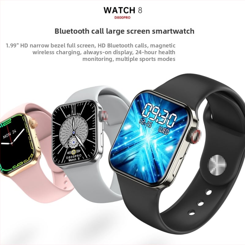 Ceas inteligent S8Ultr cu NFC, apel Bluetooth, monitorizare sănătate (HR, tensiune arterială, SpO2), monitorizare somn, încărcare wireless