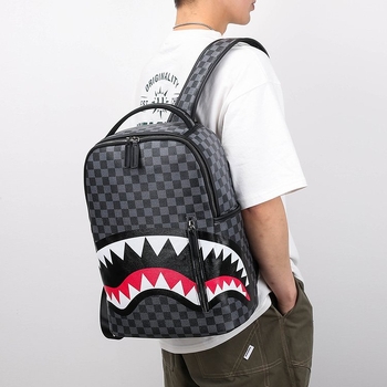 Ruksak s kariranim uzorkom, PU materijal, 20–35L, vodootporan, naramenice s zračnim jastukom — unisex, gradski stil