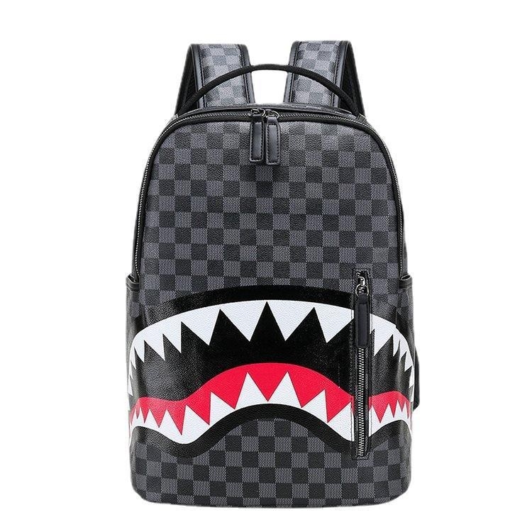 Ruksak s kariranim uzorkom, PU materijal, 20–35L, vodootporan, naramenice s zračnim jastukom — unisex, gradski stil