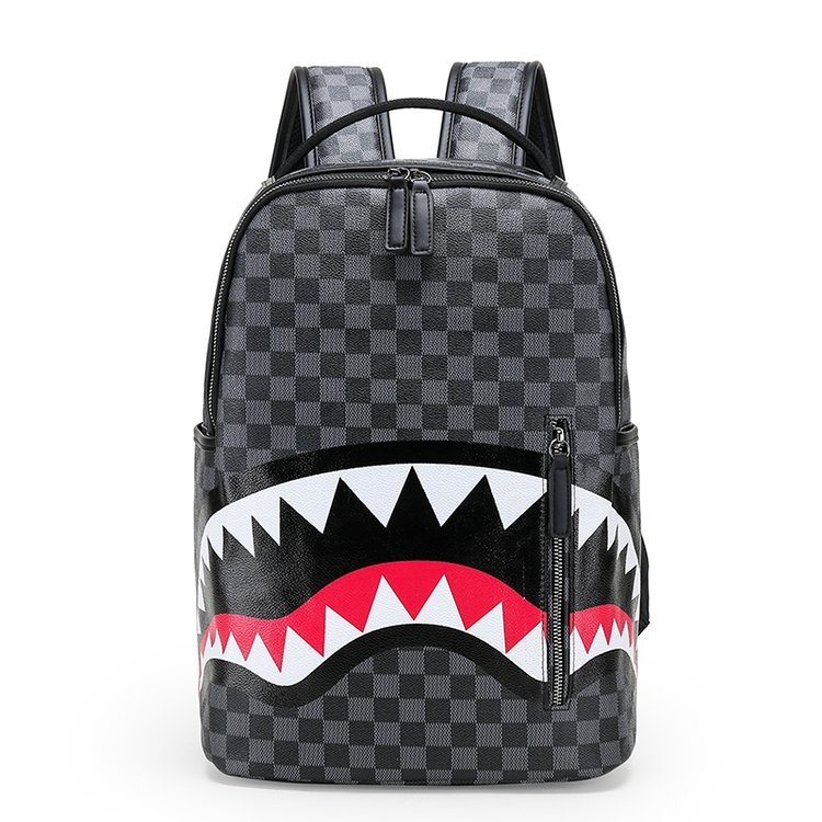 Ruksak s kariranim uzorkom, PU materijal, 20–35L, vodootporan, naramenice s zračnim jastukom — unisex, gradski stil