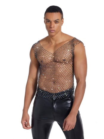 Polüestrist bezvarrukiga top koos kristallidega, slim-fit, 50% polüester, õhuke kangas, igapäevane tänav stiil