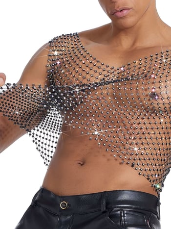 Polüestrist bezvarrukiga top koos kristallidega, slim-fit, 50% polüester, õhuke kangas, igapäevane tänav stiil