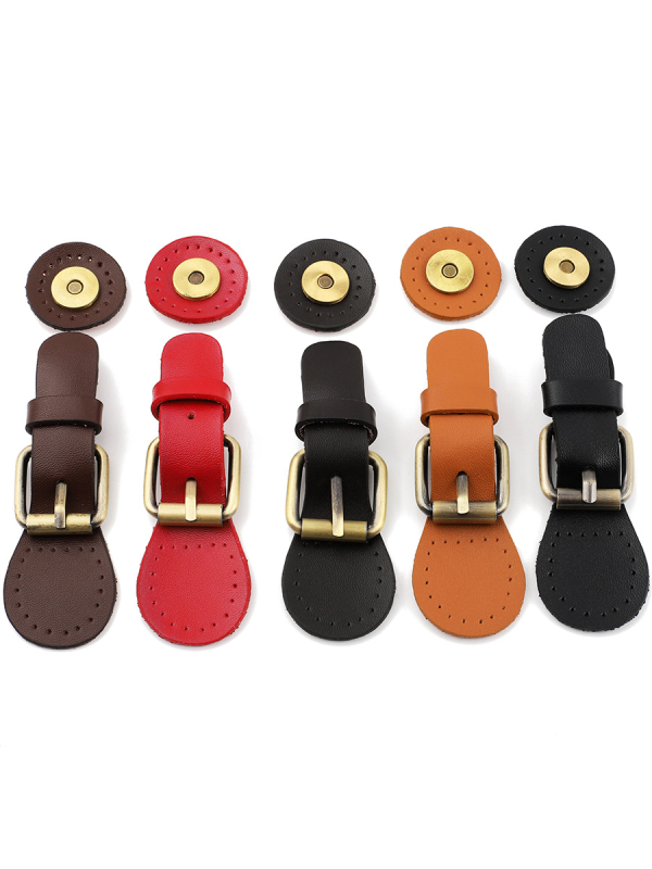 Αξεσουάρ τσάντας από γνήσιο δέρμα - Οβάλ αγκράφα, patchwork σχέδιο, δι-στρωματικό δέρμα, προσαρμόσιμο, άνοιξη 2024