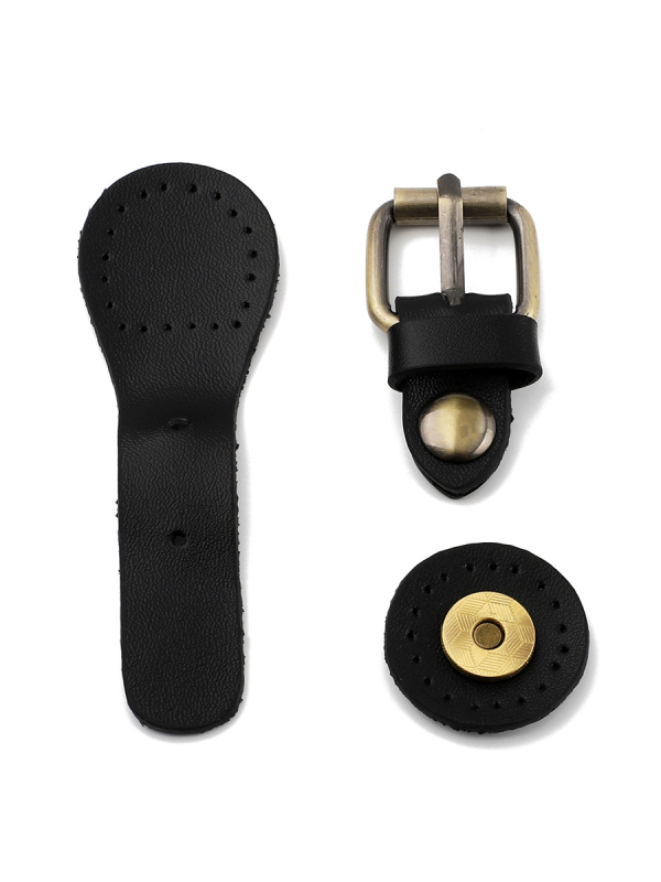 Αξεσουάρ τσάντας από γνήσιο δέρμα - Οβάλ αγκράφα, patchwork σχέδιο, δι-στρωματικό δέρμα, προσαρμόσιμο, άνοιξη 2024