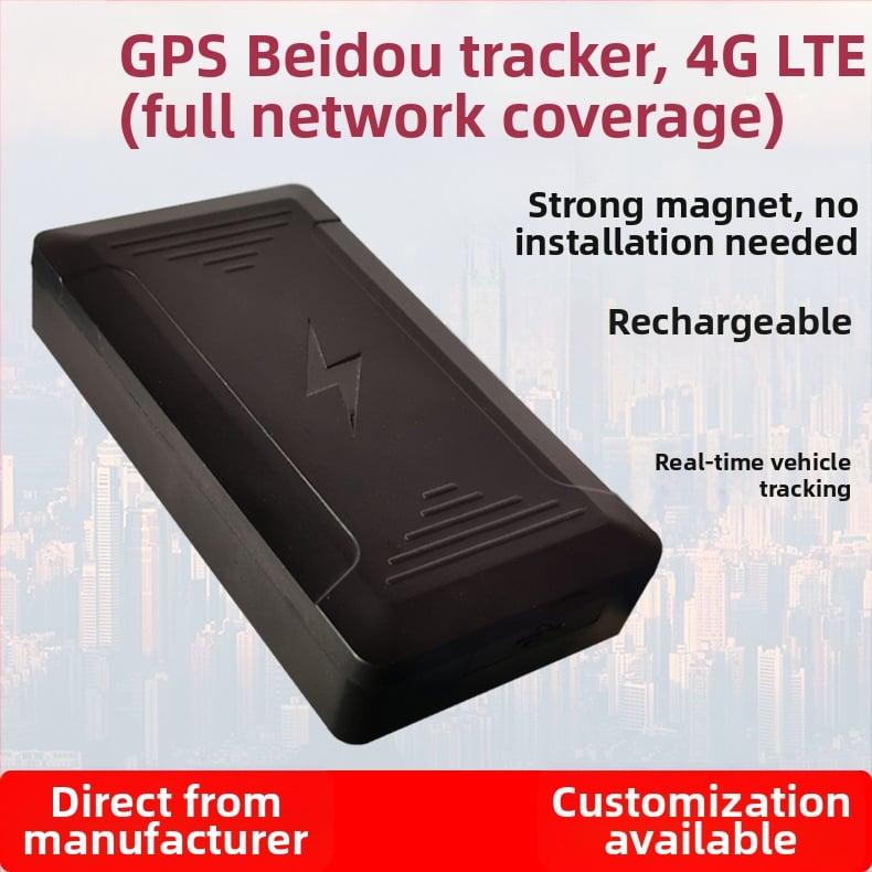 Vozni Beidou GPS lokator za praćenje imovine: točnost pozicioniranja 5 m, alarmni načini: vibracije, geofence i prekoračenje brzine, dimenzije 104×56×24 mm, vodootporan, magnetsko pričvršćivanje
