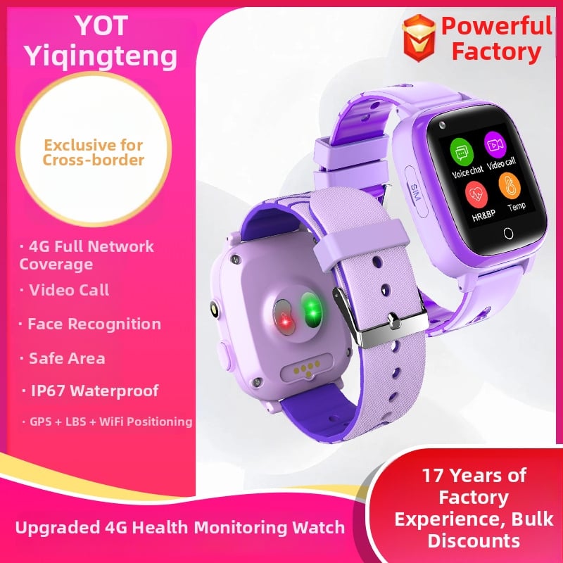 Vaikų 4G išmanusis laikrodis su širdies ritmo, kraujospūdžio, deguonies lygio ir GPS stebėsena