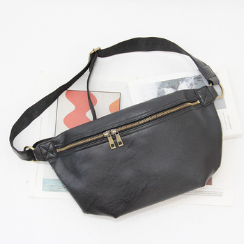 Férfi mellkas táska PU anyagból, kopásálló, poliészter bélés, utcai stílus