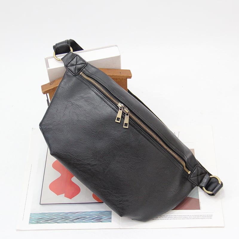 Férfi mellkas táska PU anyagból, kopásálló, poliészter bélés, utcai stílus