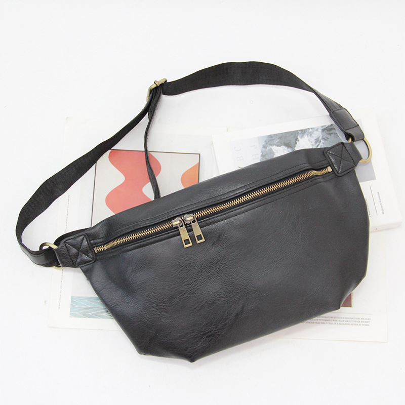 Férfi mellkas táska PU anyagból, kopásálló, poliészter bélés, utcai stílus