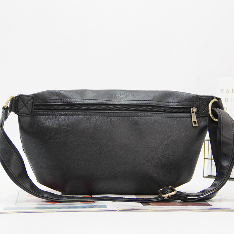 Férfi mellkas táska PU anyagból, kopásálló, poliészter bélés, utcai stílus