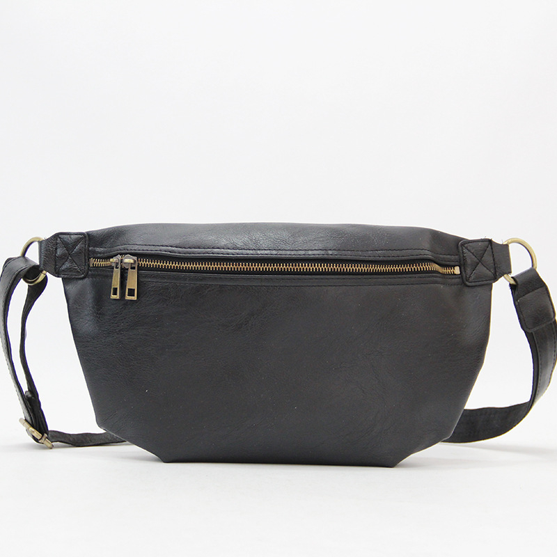 Férfi mellkas táska PU anyagból, kopásálló, poliészter bélés, utcai stílus