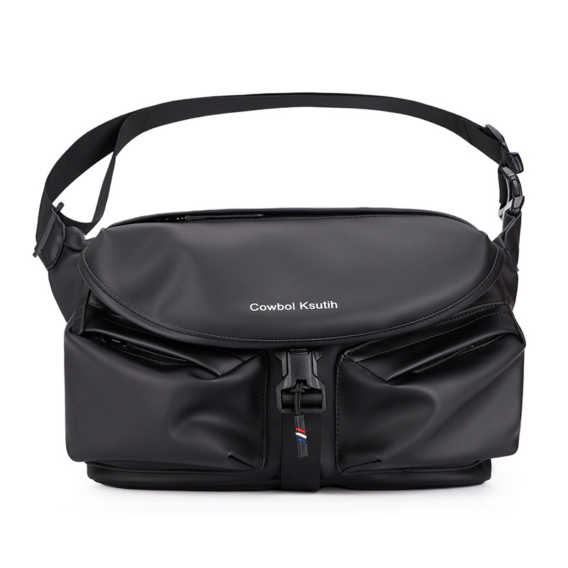 Muška chest bag preko ramena – PU materiјal, poliester podstava, funkcija pohrane, jednobojni uzorak