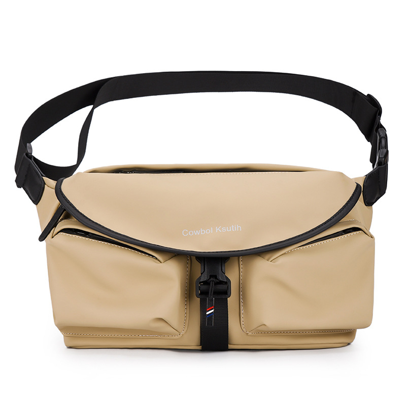 Muška chest bag preko ramena – PU materiјal, poliester podstava, funkcija pohrane, jednobojni uzorak