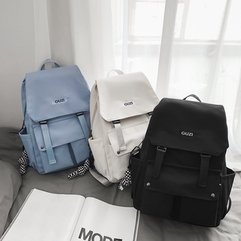 Školska torba korejskog stila velikog kapaciteta s preklopom, unisex, najlon, 20-35 L