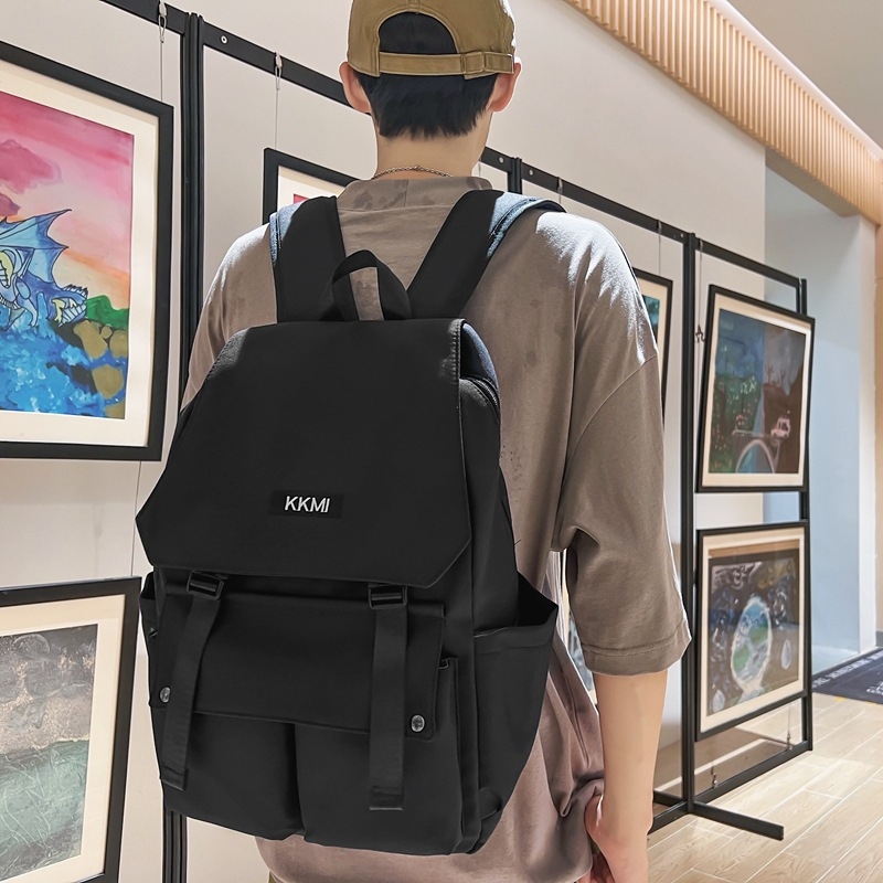 Školska torba korejskog stila velikog kapaciteta s preklopom, unisex, najlon, 20-35 L