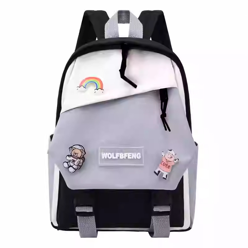 Унисекс раница за ученици от първи до шести клас, Oxford плат, водоустойчива и износоустойчива, презрамки с въздушна подложка, принт с букви, подплата от полиестер