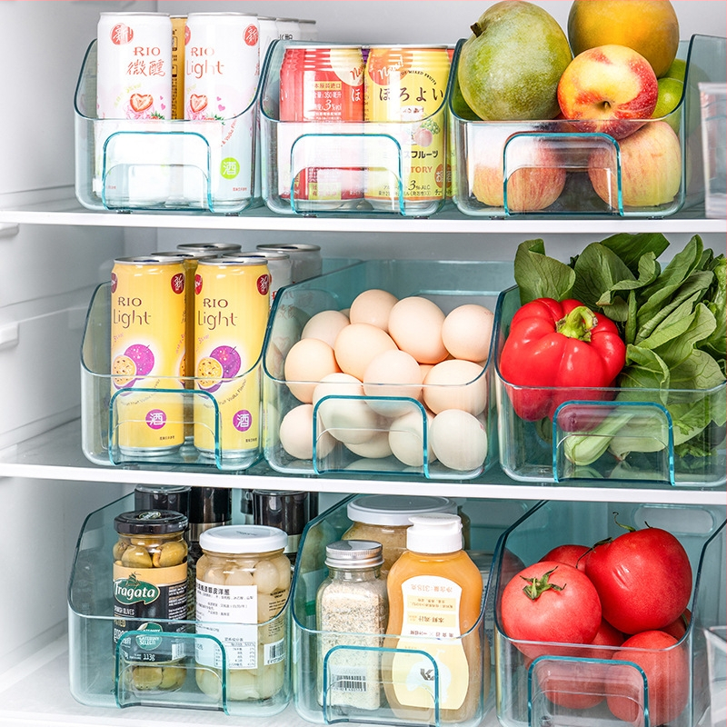 Cutie de depozitare pentru frigider — design modern minimalist; plastic alimentar transparent; etanșare pentru prospețime; potrivită pentru depozitarea legumelor și ouălor; marca Yimijia