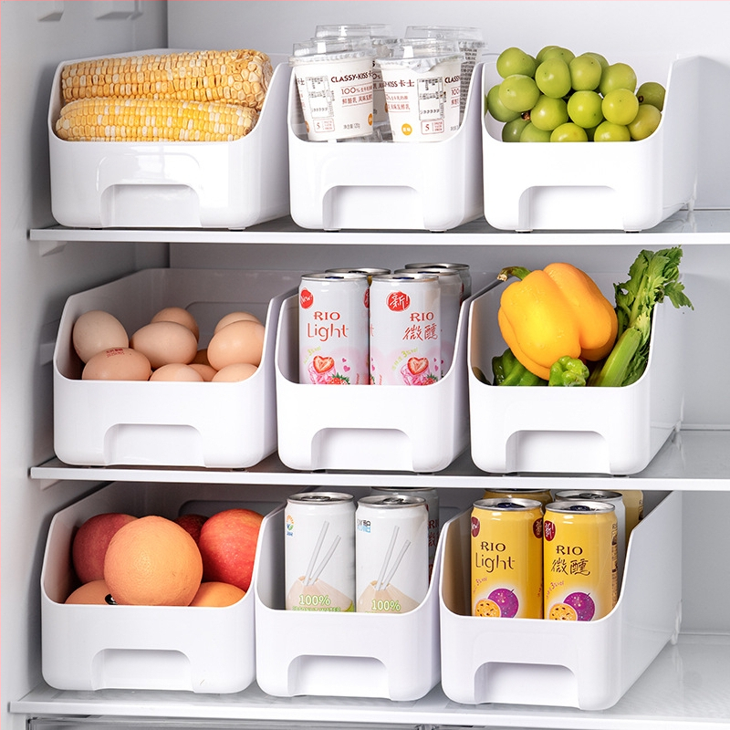 Cutie de depozitare pentru frigider — design modern minimalist; plastic alimentar transparent; etanșare pentru prospețime; potrivită pentru depozitarea legumelor și ouălor; marca Yimijia