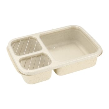 Кутия за обяд, пластмасова, квадратна, капацитет 1–2 л, единичен слой, не е подходяща за микровълнова печка