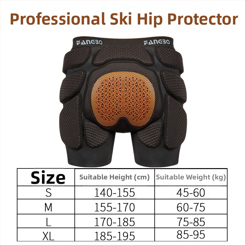 Ski ochranný set s ochrannými bokmi, kolennými, nohavicami proti pádu a ochranami na korčuľovanie – PU, značka Fang Bo