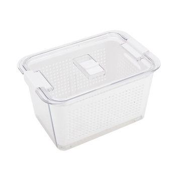 Διπλού επιπέδου κάδο αποστράγγισης σε ιαπωνικό στυλ με κουτί διατήρησης φρεσκάδας, PET+PP υλικό, φορητό για αποθήκευση λαχανικών στο ψυγείο