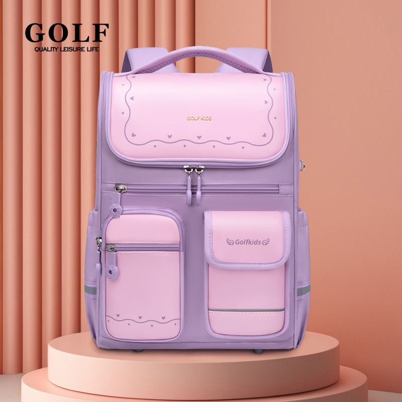 GOLF Ghiozdan școlar pentru copii - Capacitate mare, Rezistent la apă, Suport ergonomic pentru coloană, Compartimente multiple, Unisex