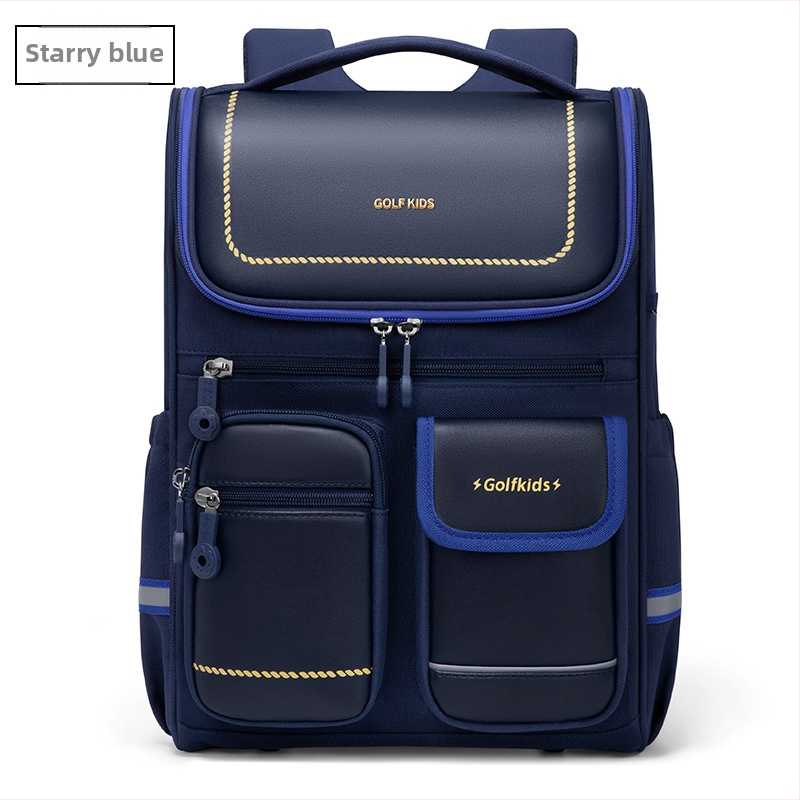 GOLF Ghiozdan școlar pentru copii - Capacitate mare, Rezistent la apă, Suport ergonomic pentru coloană, Compartimente multiple, Unisex