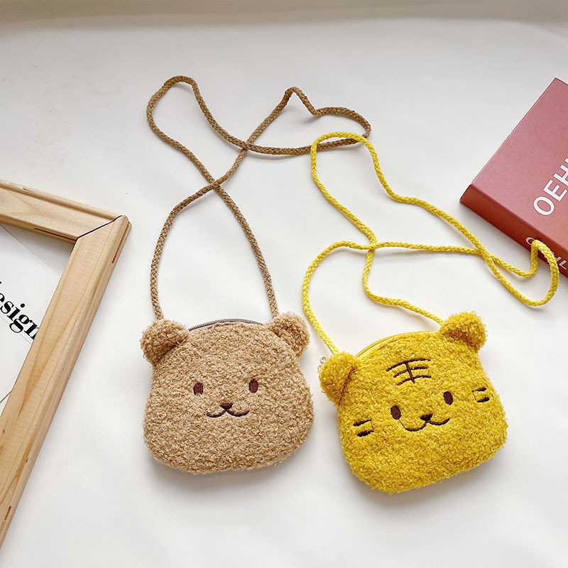 Plush torbica za novčiće za djevojčice, predškolska dob – ultra lagana, vuneni materijal, podstava od poliestera, uzorak životinja